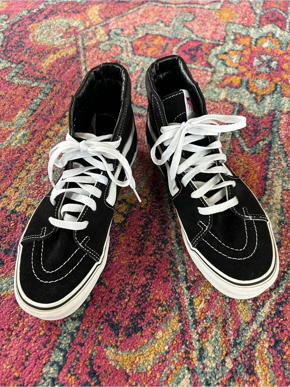 Vans | Unisex Black/White Suede/Canvas High-Top Sk8-Hi Lace Up Sneakers M7.5 W9